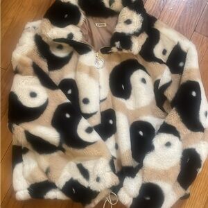 Yin Yang Fleece Zip Up Jacket Dressed in Lala